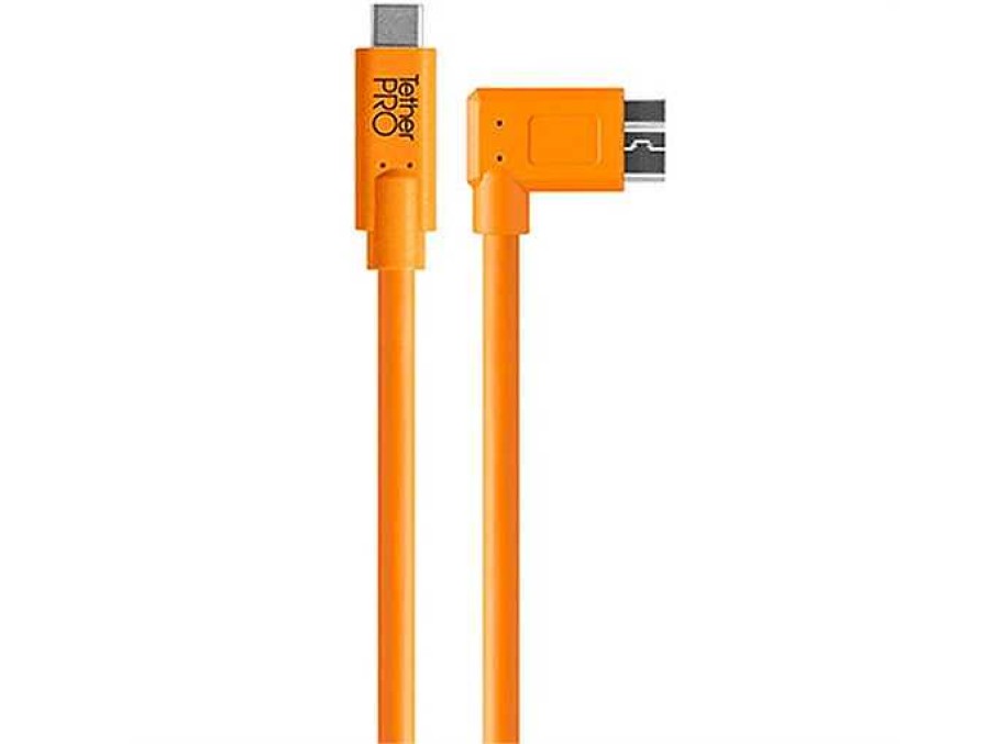 Tether Tools Tether Tools Tetherpro Usb-C To Usb 3.0 4.6M Right Angle Orange Cable | Tethering And Data Cables